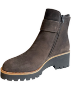 Paul Green Brown Suede Buckle Ankle Boots