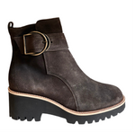 Paul Green Brown Suede Buckle Ankle Boots