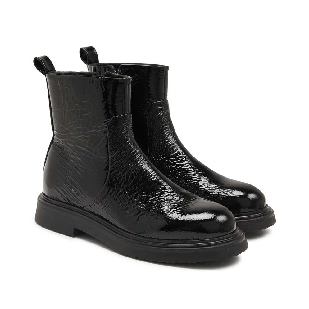 Pavement Akfia Black Patent Leather Boots