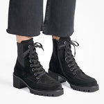 Paul Green Black Lace-Up Ankle Boots