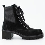 Paul Green Black Lace-Up Ankle Boots