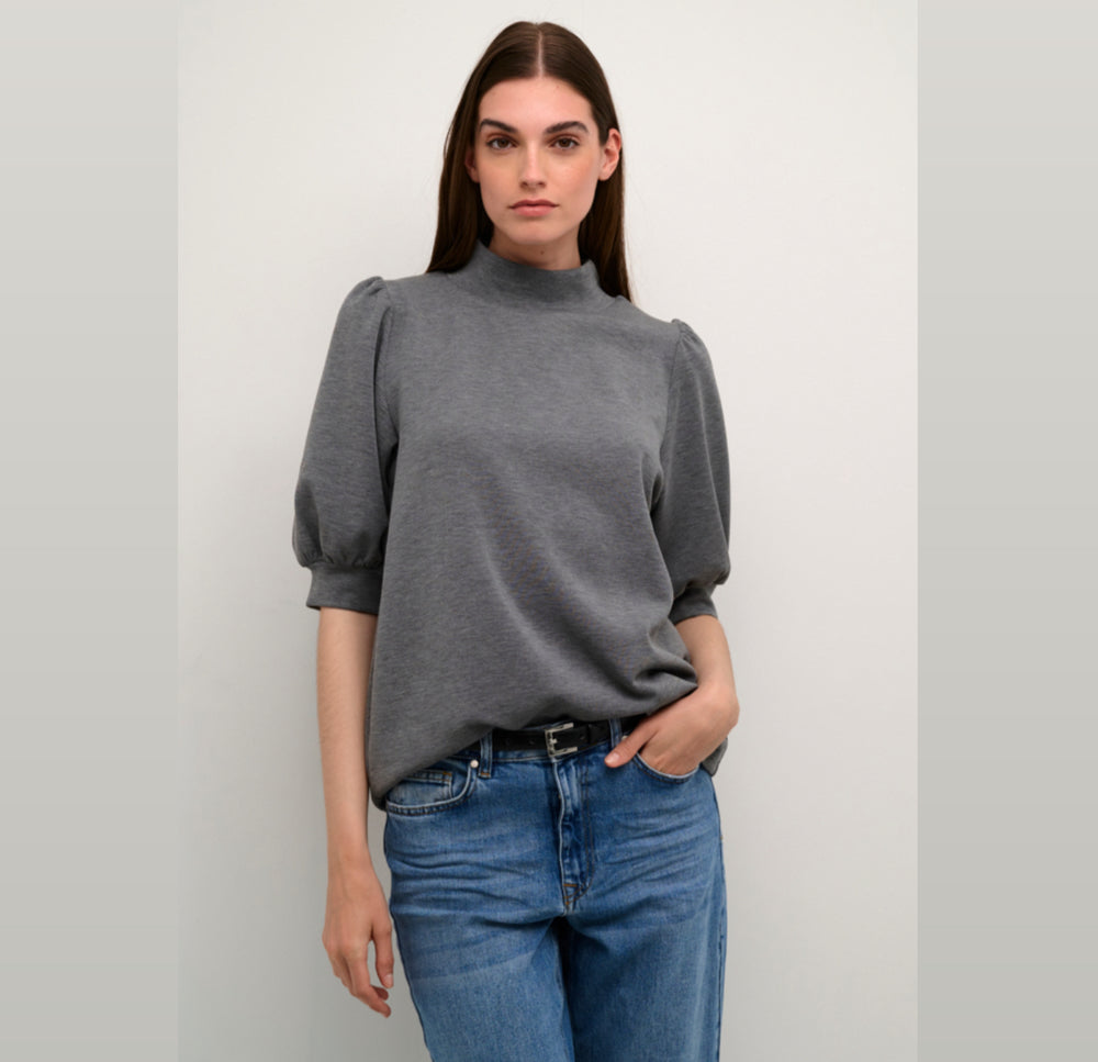 My Essential Wardrobe 21 Puff Grey Top