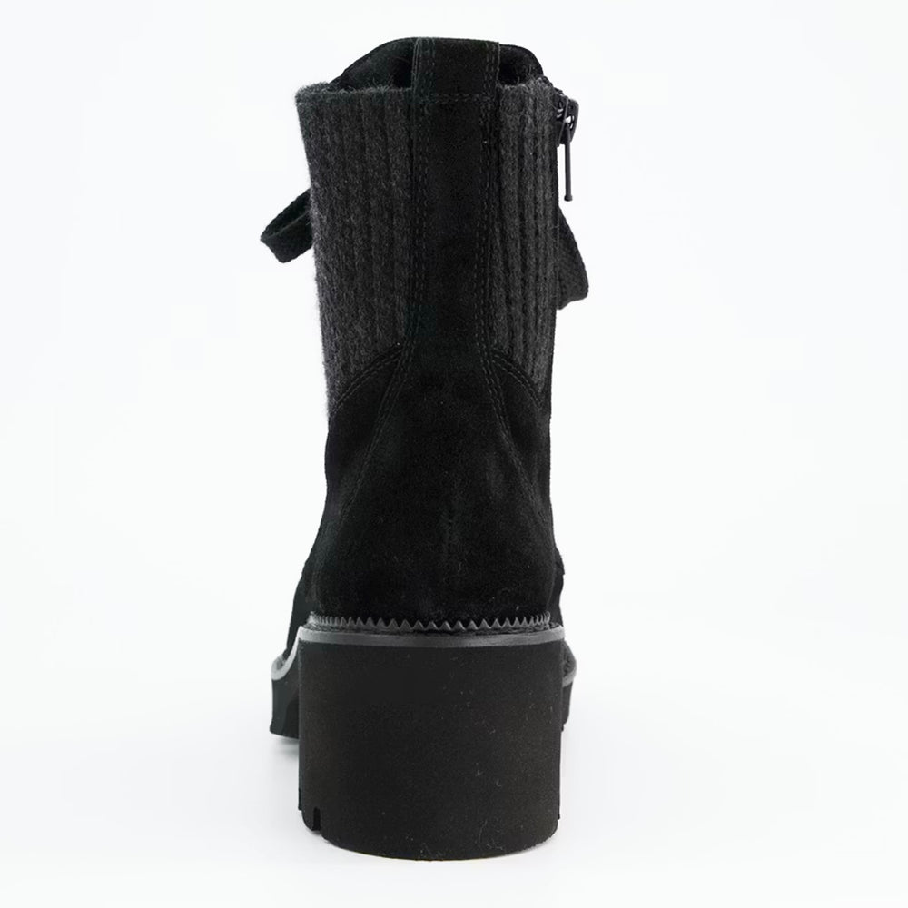 Paul Green Black Lace-Up Ankle Boots