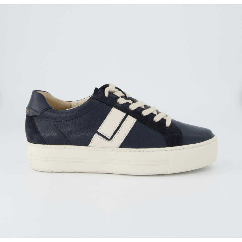 Paul Green Navy Ivory Flatform Trainers