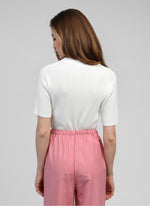 An'ge Lesienna White Ribbed Top