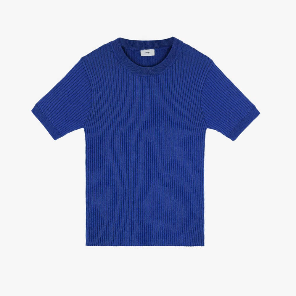 An'ge Lesienna Cobalt Blue Ribbed Top