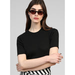 An'ge Lesienna Black Ribbed Top