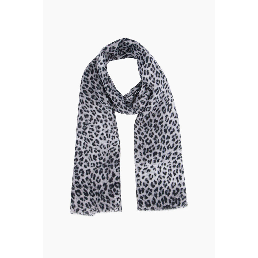 Odessa Grey Leopard Scarf