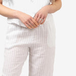 Bennet White Pinstripe Linen Trousers