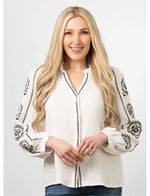 Edie Embroidered White Blouse
