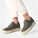 Paul Green Olive Borg Flatform Trainers