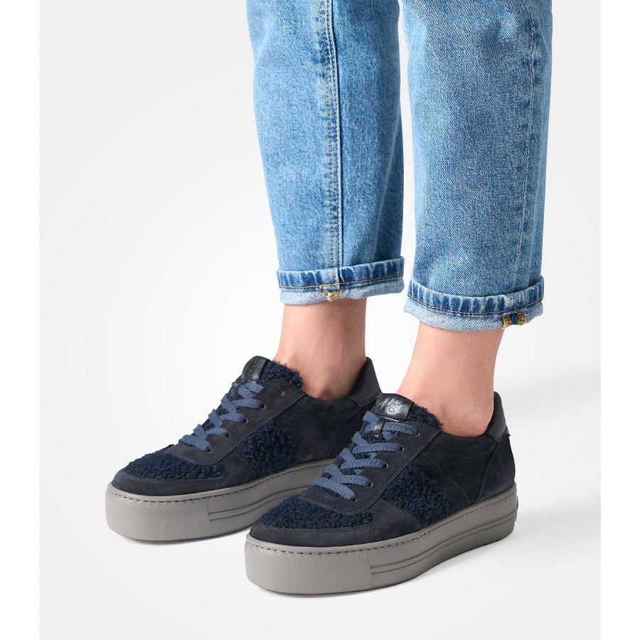 Paul Green Navy Borg Flatform Trainers