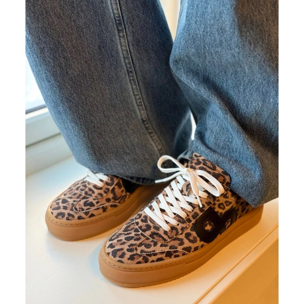 Pavement Kohia Leopard Suede Trainers