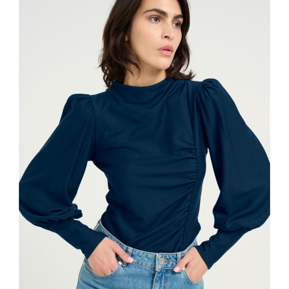 GESTUZ Rifa Petrol Blue Top
