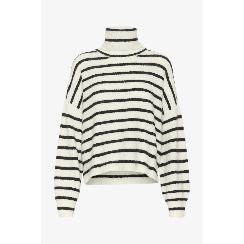 GESTUZ Alpha Ivory & Black Rollneck Sweater