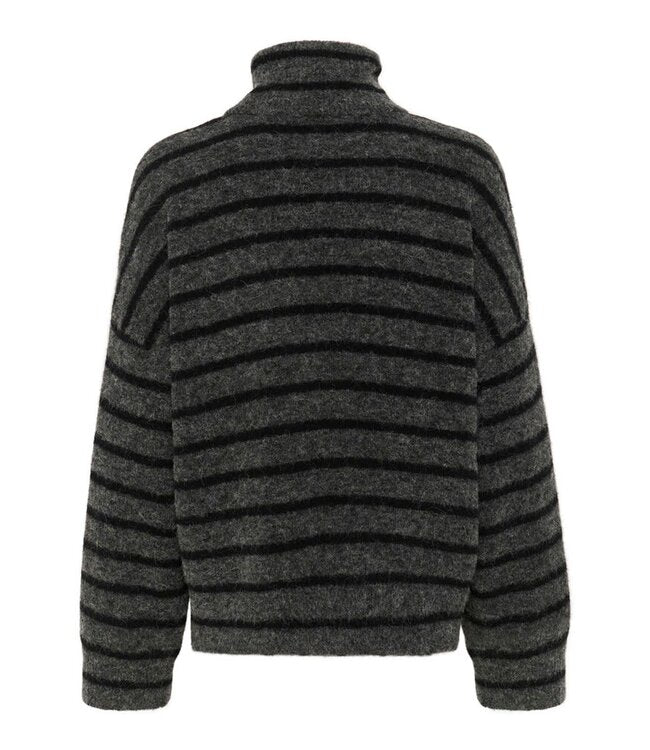 GESTUZ Alpha Black Charcoal Rollneck Sweater