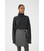 GESTUZ Alpha Black Charcoal Rollneck Sweater