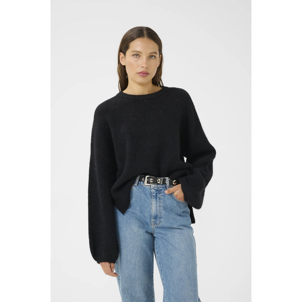 GESTUZ Alpha Black Rollneck Sweater