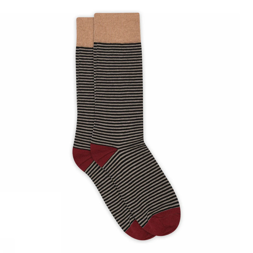 Mp Women Gerda Black Striped Long Socks
