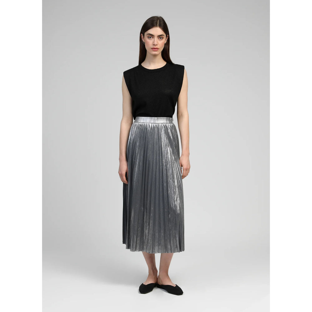 An’ge Justinna Pewter Pleated Skirt