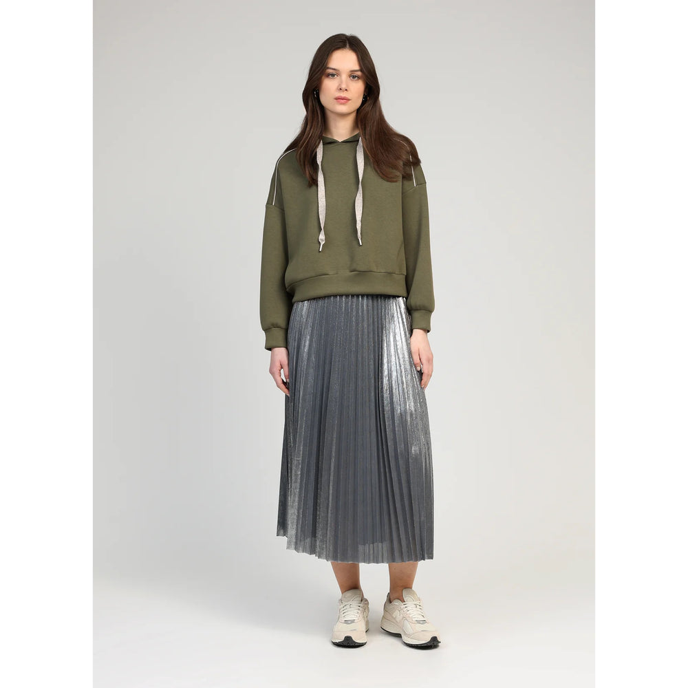 An’ge Justinna Pewter Pleated Skirt