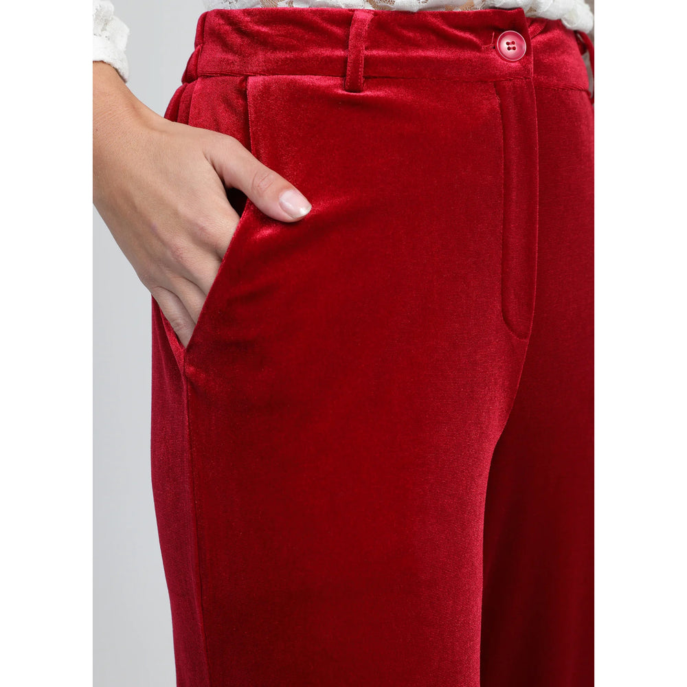 An’ge Pontalene Red Velvet Trousers