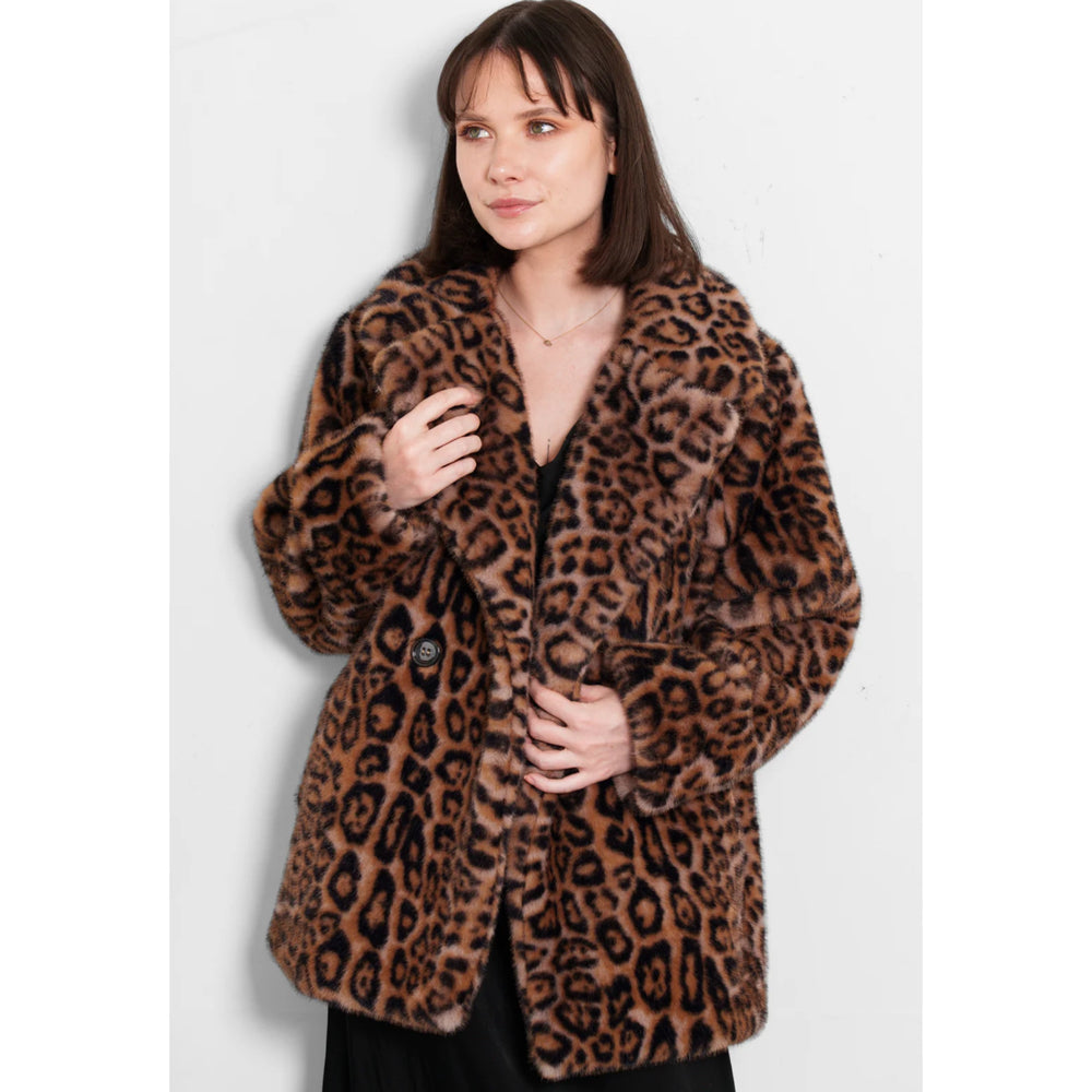 Renee Leopard Faux Fur Jacket