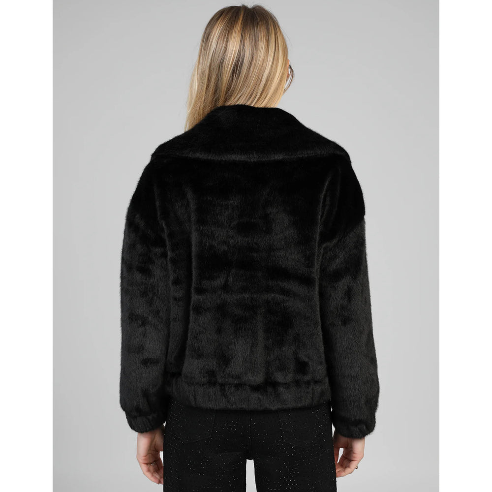 An’ge Candice Black Faux Fur Jacket