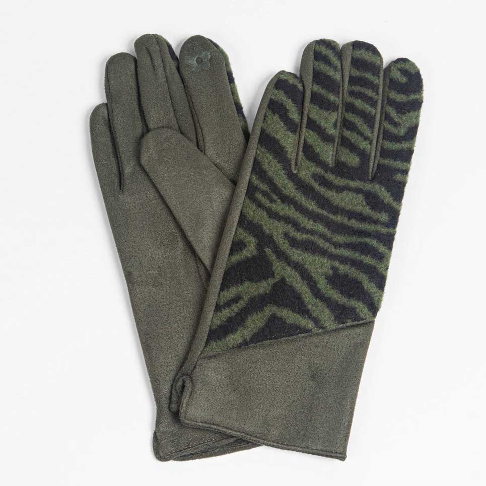 Khaki Zebra Gloves