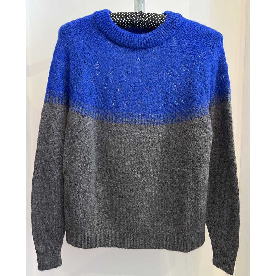 Sibin Linnebjerg Jossan Grey & Cobalt Sweater