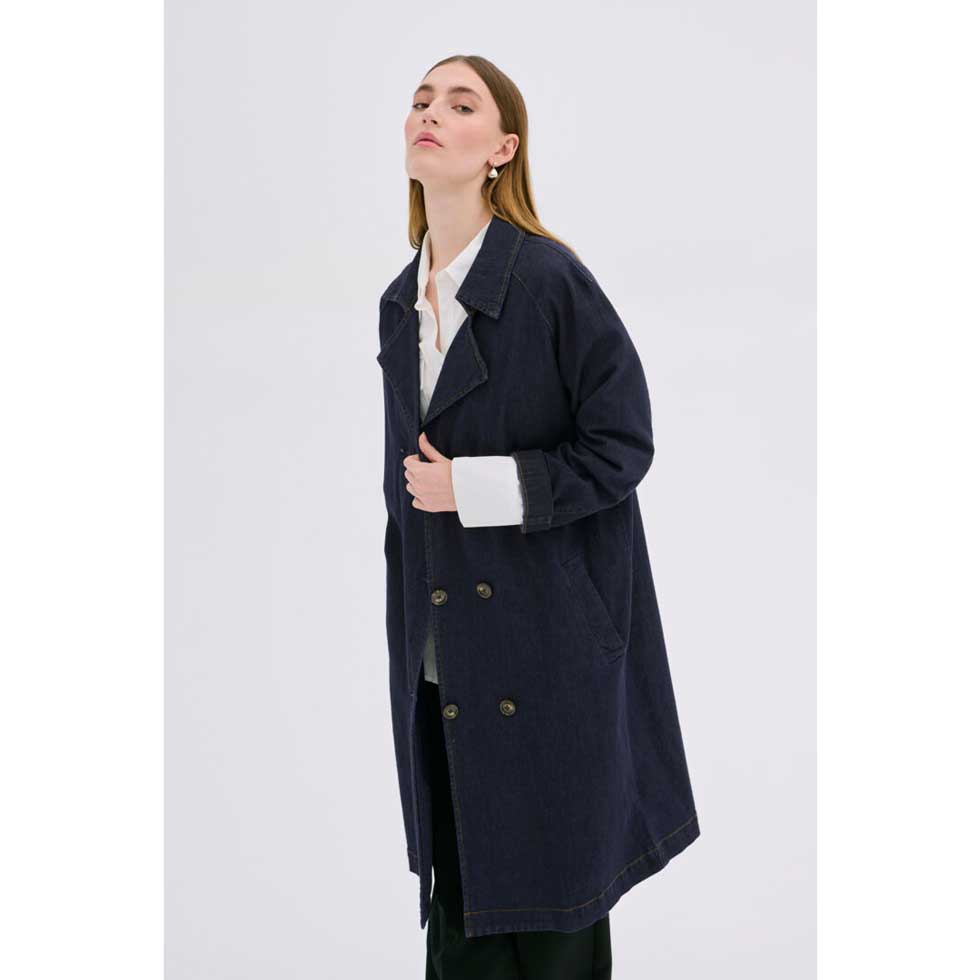 My Essential Wardrobe Lara Indigo Trenchcoat